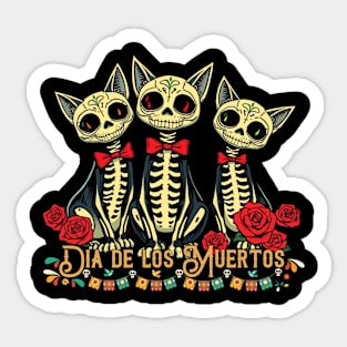 Dia De Los Muertos Cat Sticker